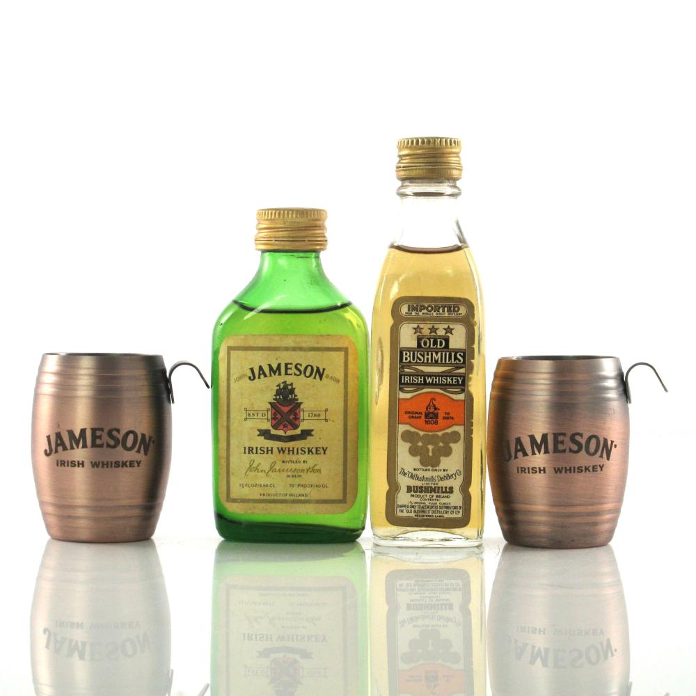 Irish Whiskey Miniatures x 2 / with Barrel Measures