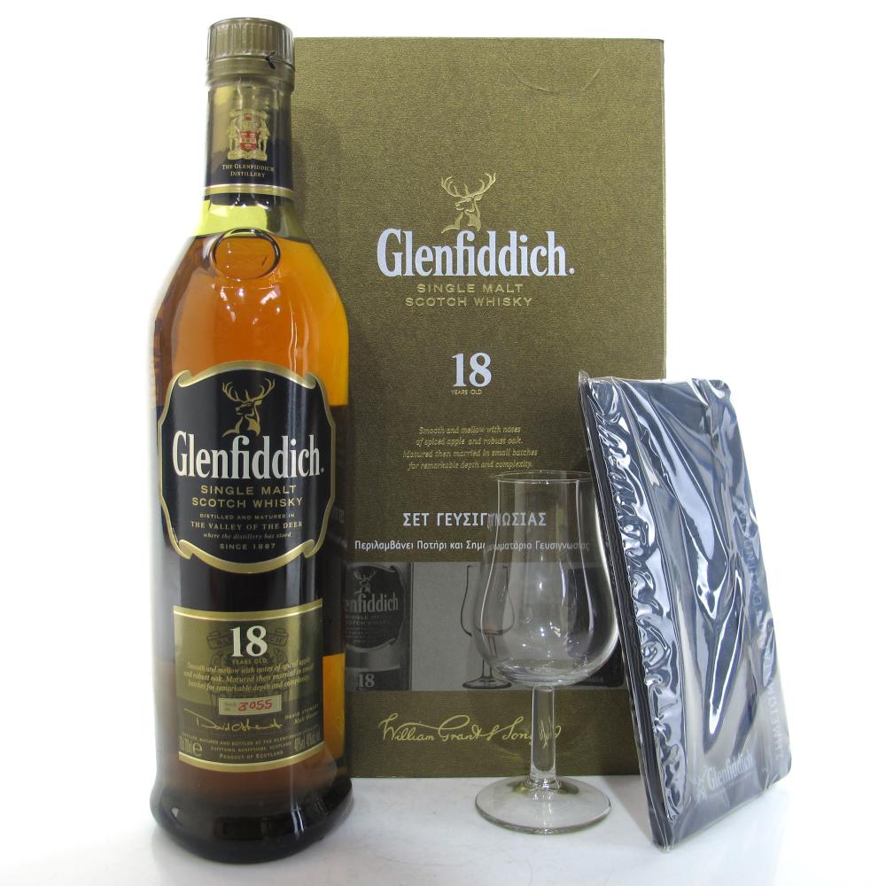 Glenfiddich 18 Year Old Greek Gift Set / Including Glass