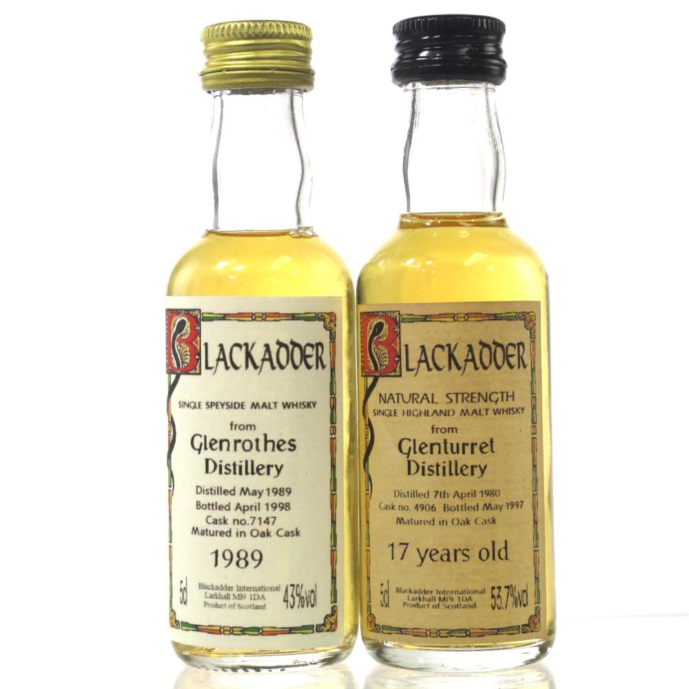 Glenturret 1980 & Glenrothes 1989 Blackadder Miniature 2 x 5cl