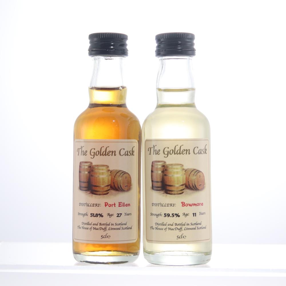 Port Ellen & Bowmore Golden Cask Miniatures x 2