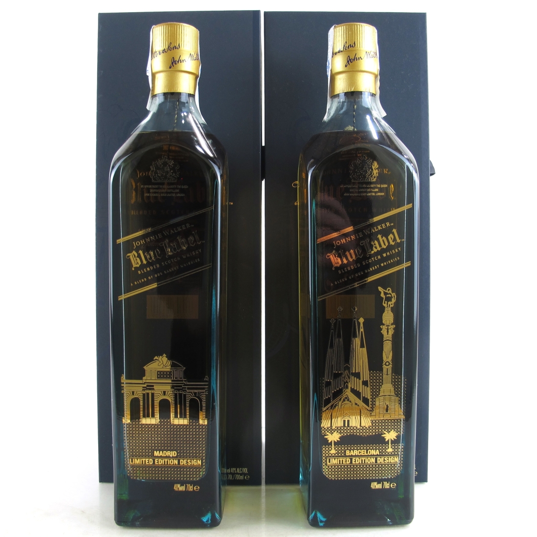 Johnnie Walker Blue Label Barcelona & Madrid Limited Editions / 2 x 70cl