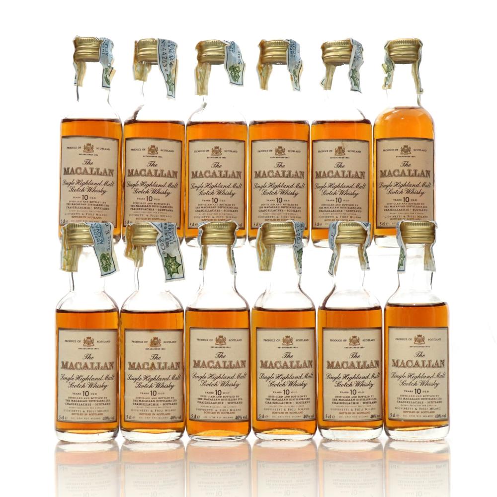 Macallan 10 Year Old Miniature 12 x 5cl 1990s / Case - Giovinetti Import