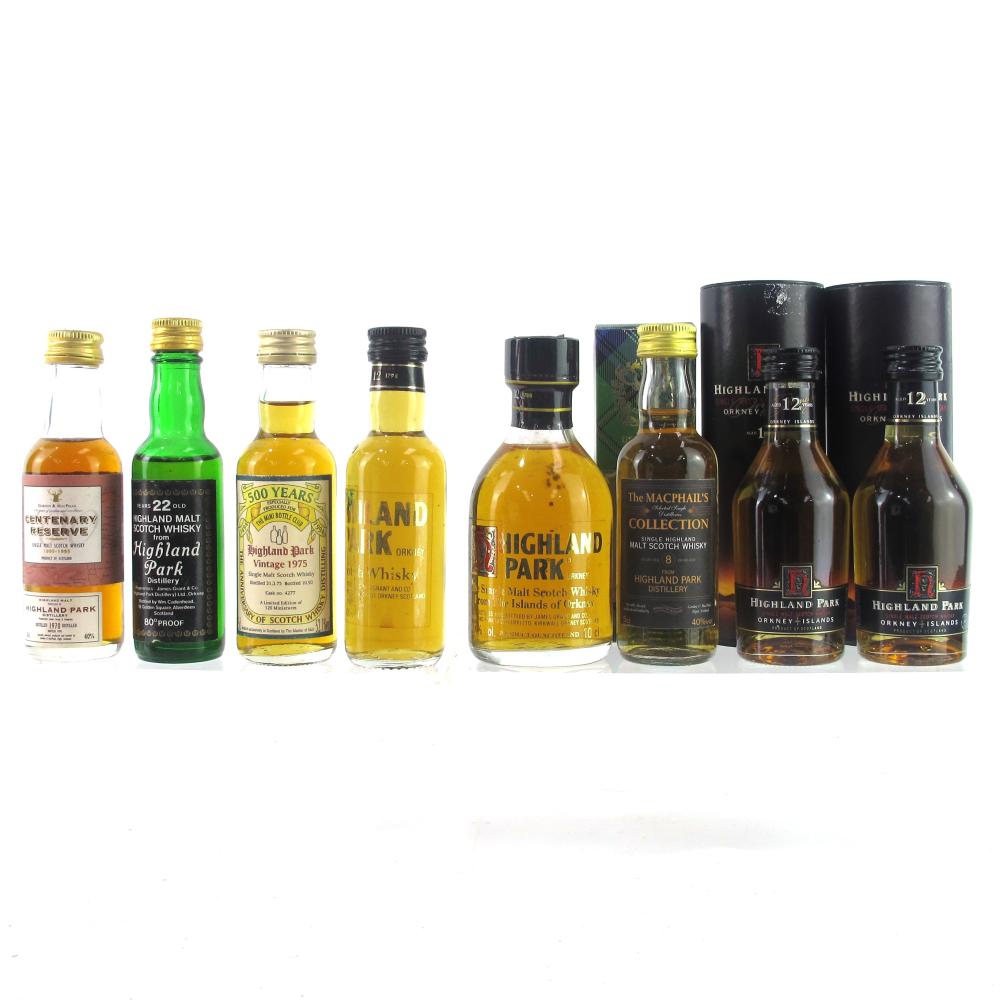Highland Park Selection 8 x Miniature / including Cadenhead's 22 Year Old
