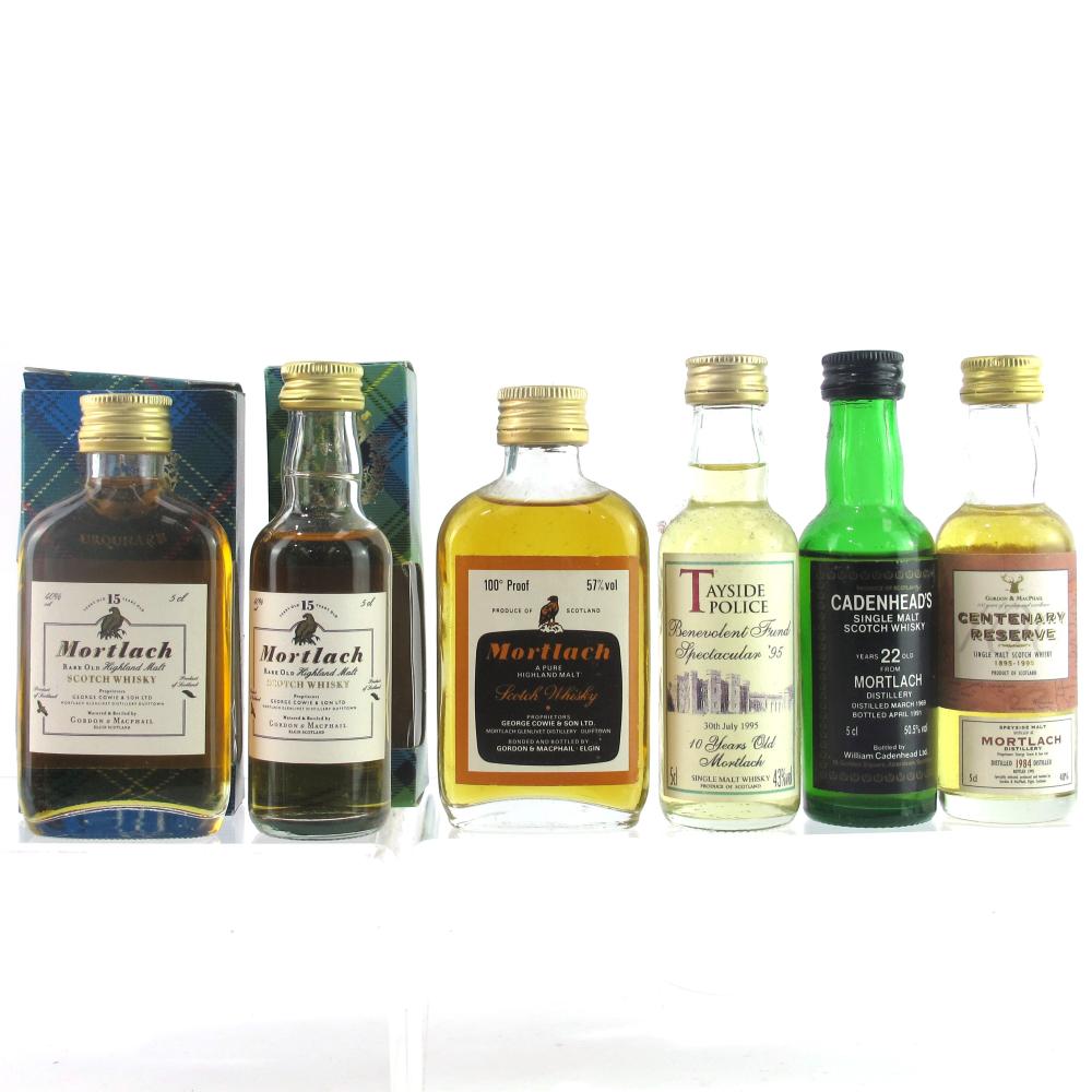 Mortlach Miniature Selection 6 x 5cl / including 1969 Cadenhead's 22 Year Old