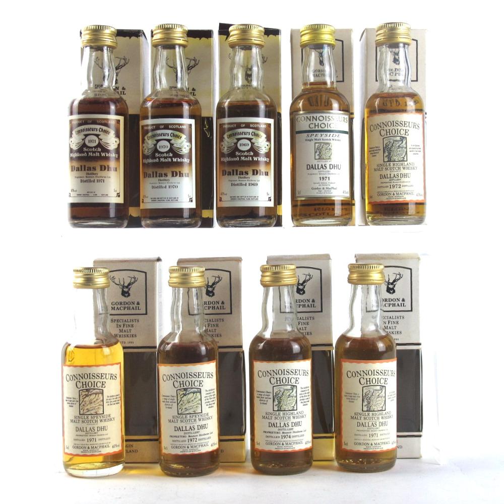 Dallas Dhu Gordon and MacPhail Miniature Selection 9 x 5cl