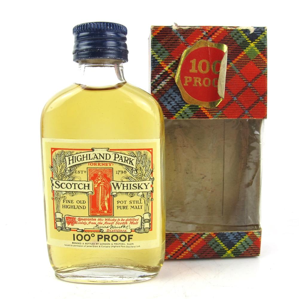 Highland Park 100 Proof Gordon and MacPhail 1970s Miniature