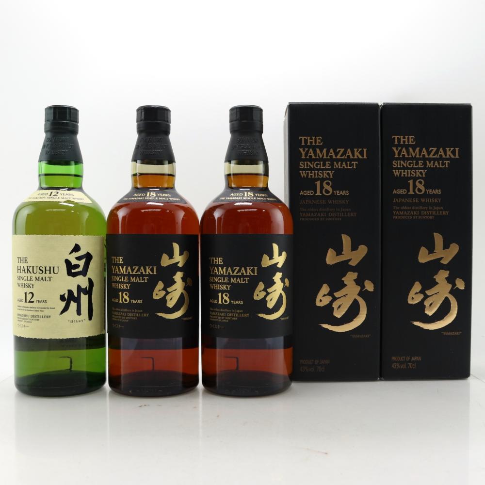 Yamazaki 18 Year Old & Hakushu 12 Year Old 3 x 70cl