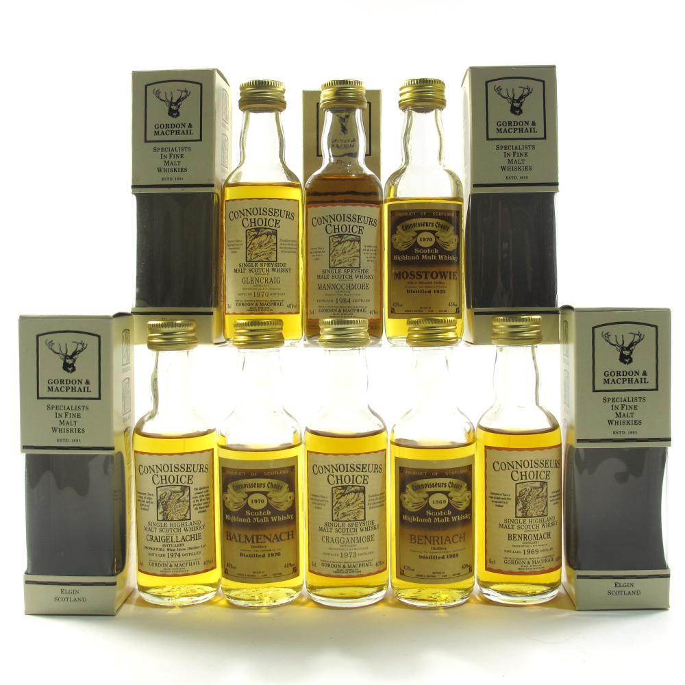 Speyside Gordon and MacPhail Miniatures 8 x 5cl / Including Glencraig 1970