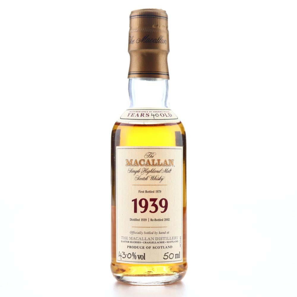 Macallan 1939 Fine and Rare 40 Year Old Miniature 