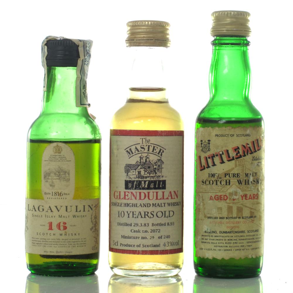 Single Malt Miniatures 3 x 5cl / Including Lagavulin 16 Year Old White Horse