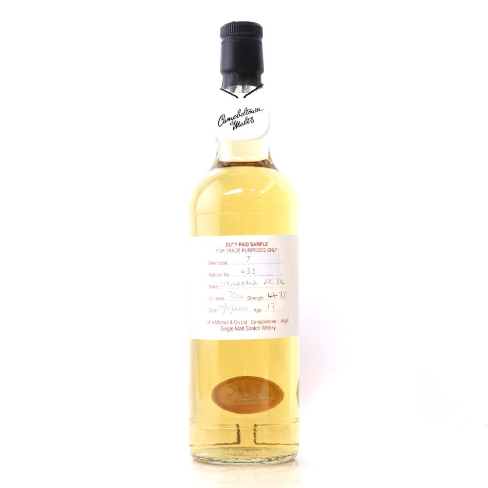 Springbank 2000 Duty Paid Sample 17 Year Old / Fresh Rum Barrel