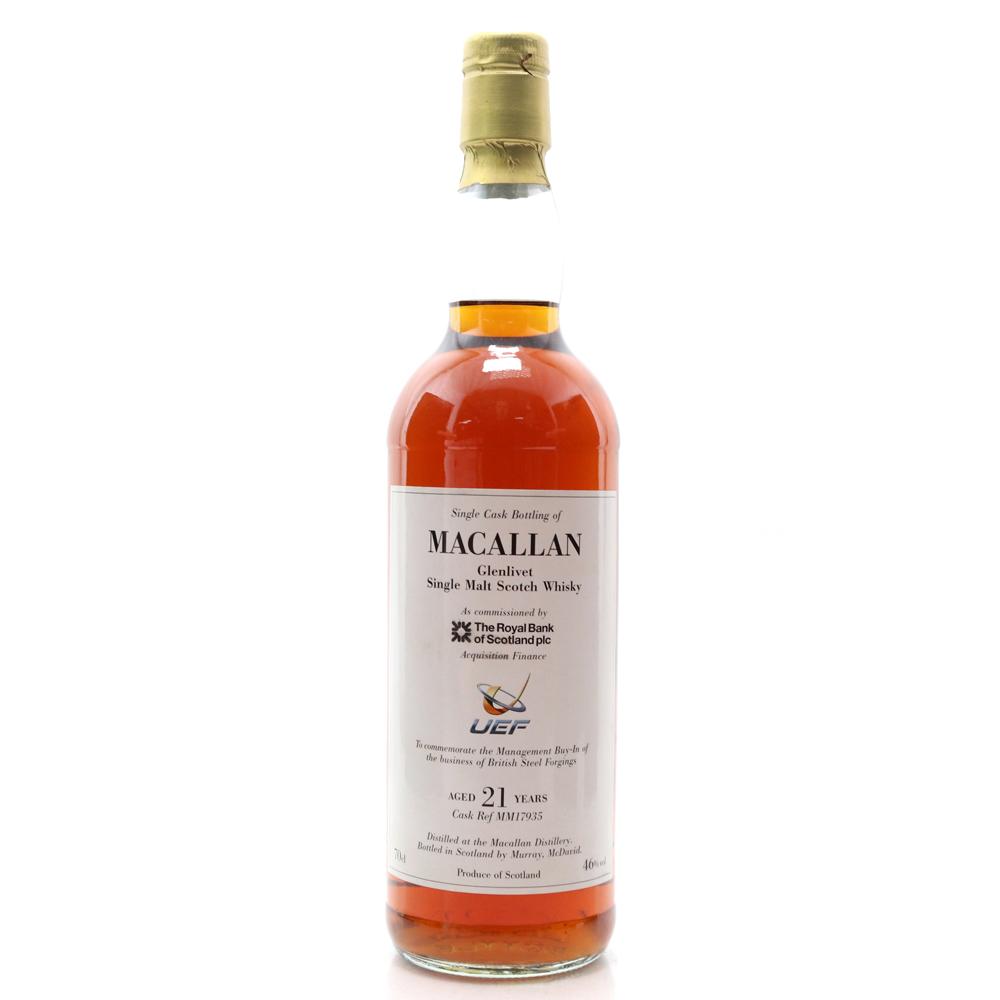 Macallan 21 Year Old Private Single Cask / RBS & UEF