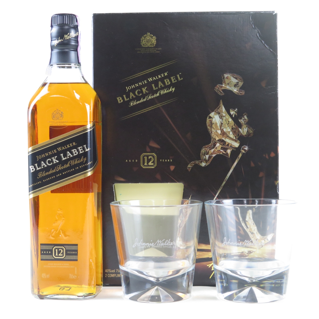 Johnnie Walker Black Label Gift Pack / Including Glass