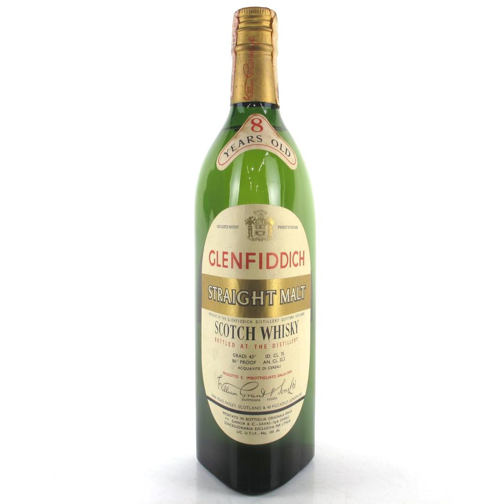 Glenfiddich Straight Malt 8 Year Old 1960s / Gancia Import