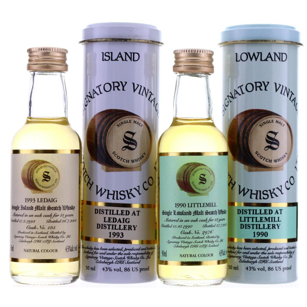 Signatory Vintage Islay & Lowland  Miniatures x 2