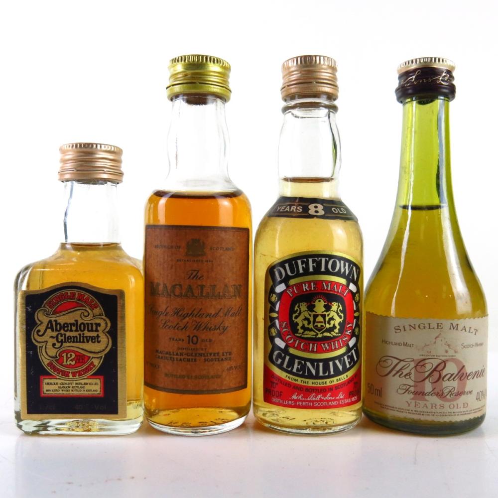 Miscellaneous Speyside Single Malts 4 x Miniature  / Including Macallan 10 1970s