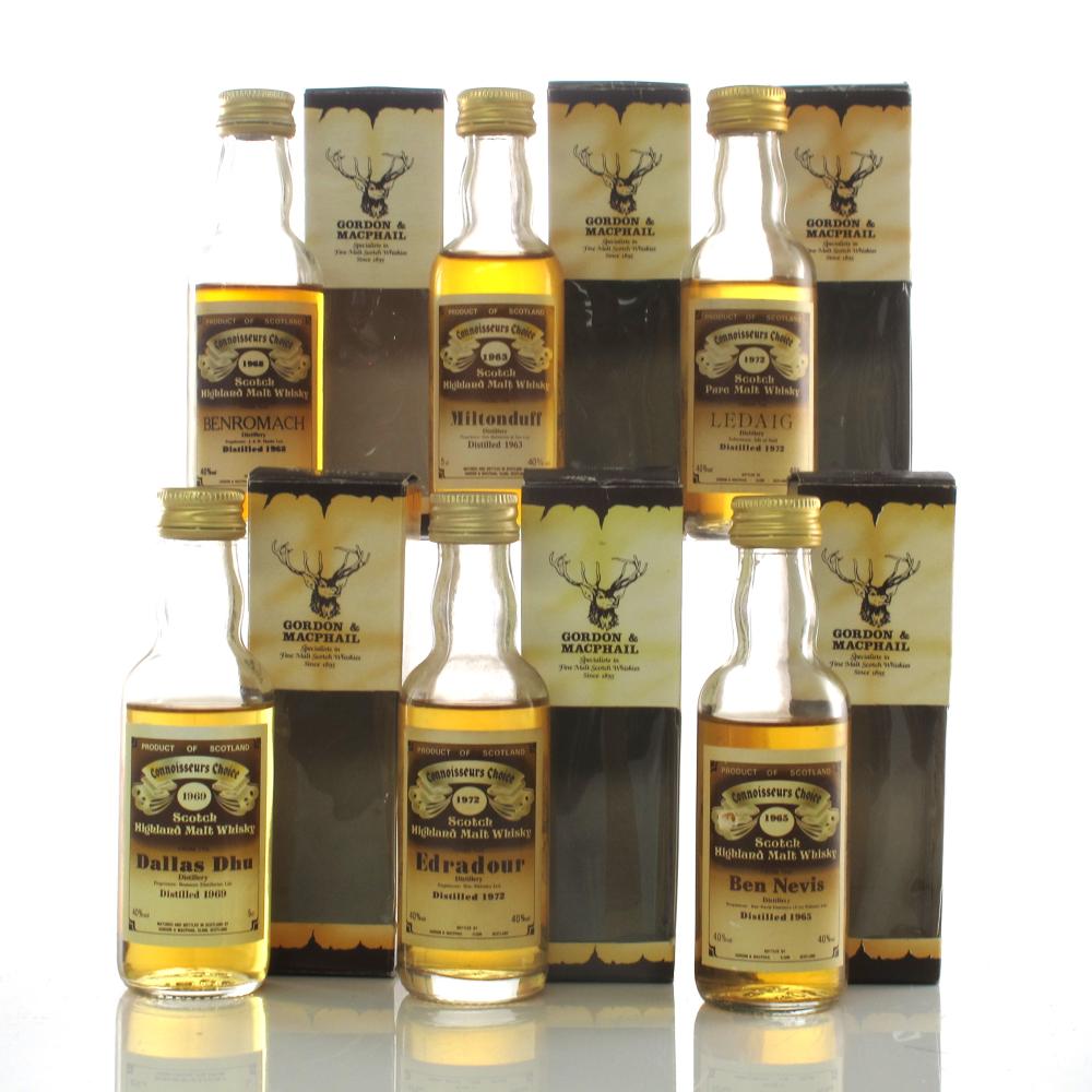 Gordon and MacPhail Miniature Selection x 6 / including Ledaig 1972