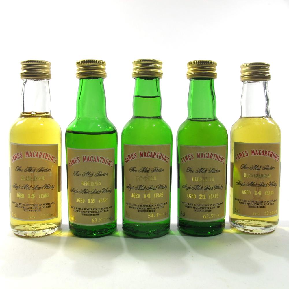 James MacArthur Miniature Selection 5 x 5cl / including Glen Keith 21 Year Old