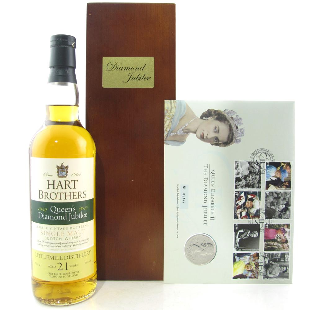 Littlemill 21 Year Old Hart Brothers Queen's Diamond Jubilee / with Commemorative Coin