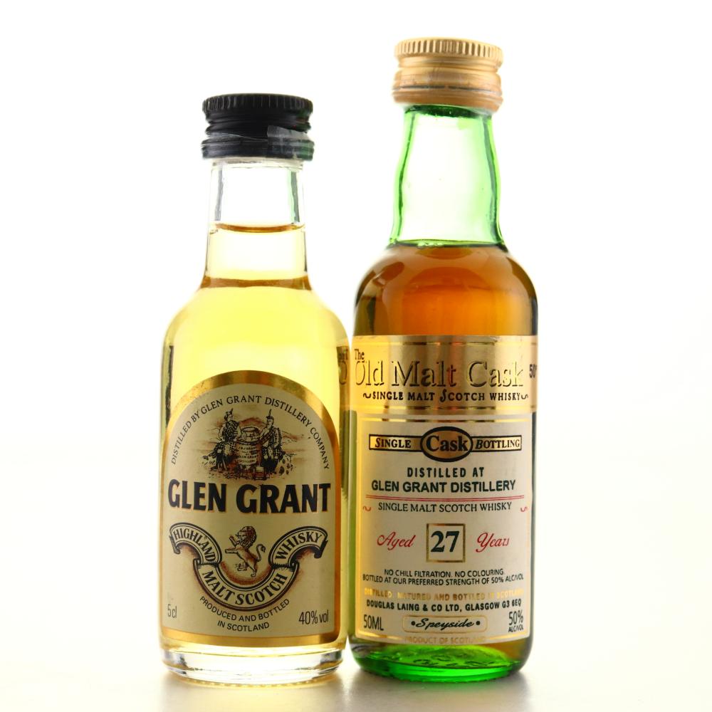 Glen Grant Miniatures x 2 / includes 27 Year Old Douglas Laing