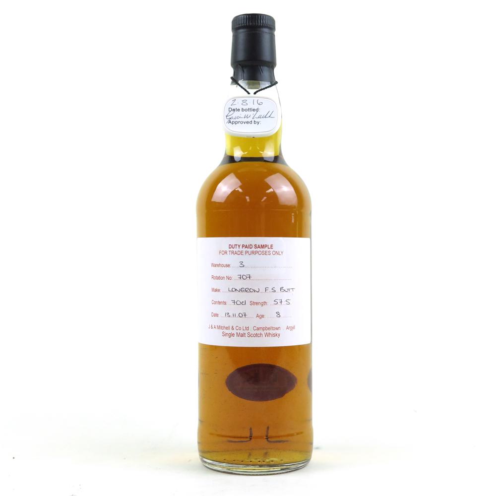 Longrow 2007 Duty Paid Sample 8 Year Old / First Fill Sherry Butt