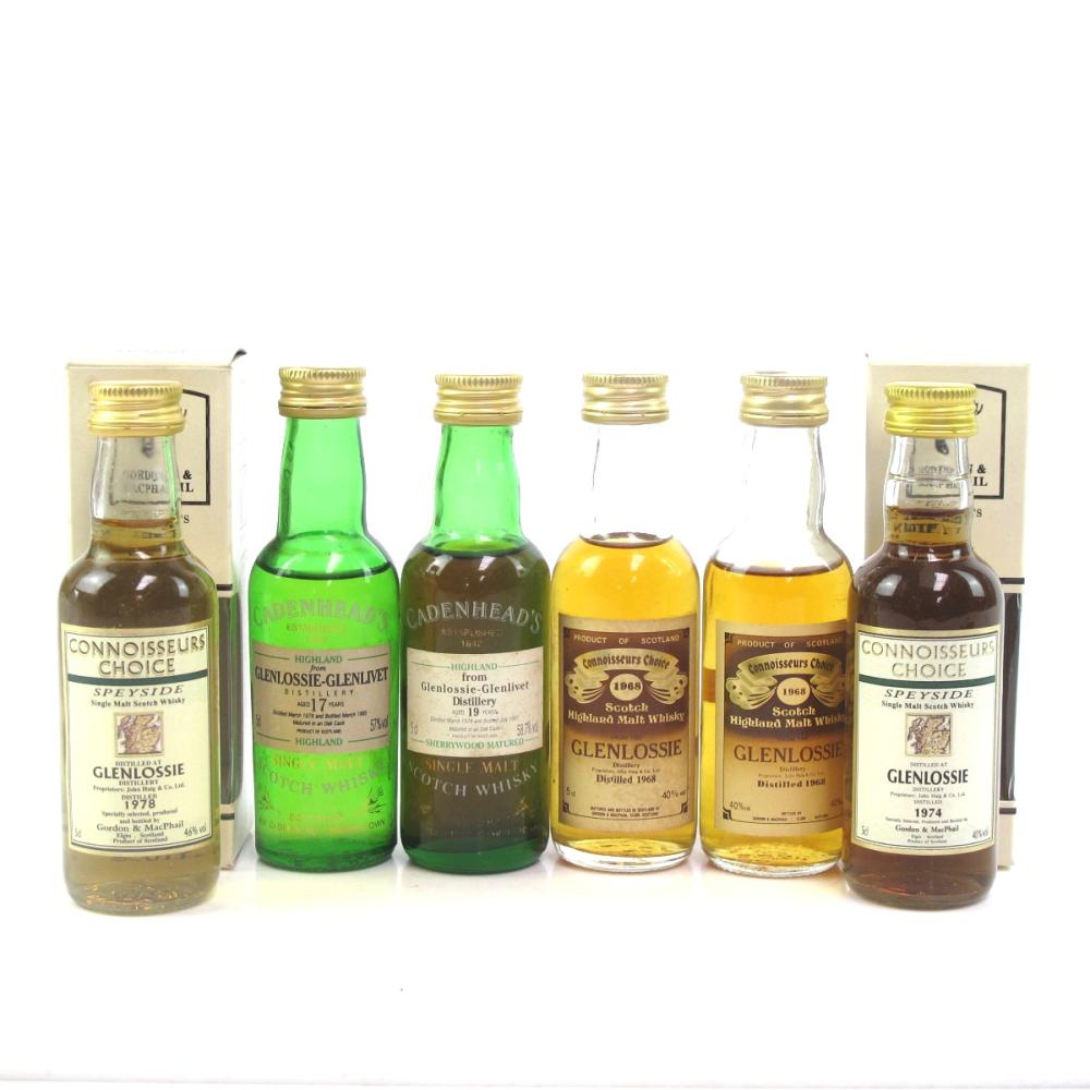 Glenlossie Miniature selection 7 x 5cl / Including Gordon and MacPhail 1968