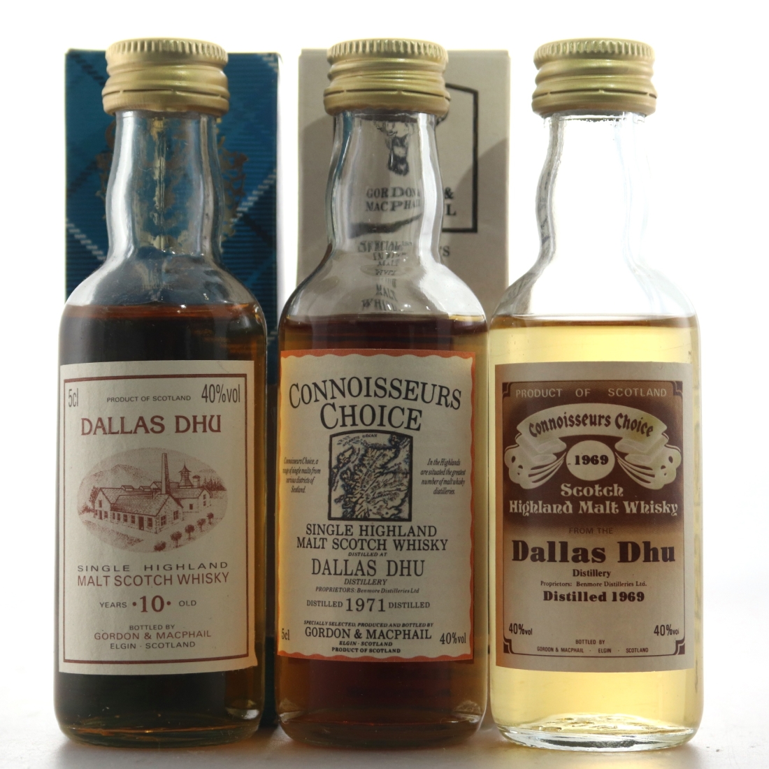 Dallas Dhu Gordon & MacPhail Miniature Selection 3 x 5cl