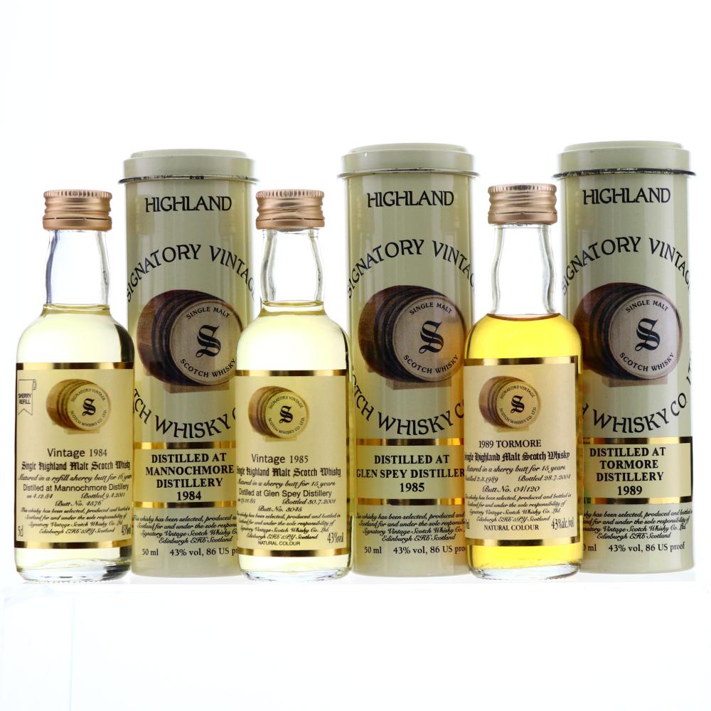 Signatory Vintage Miniature x 3 / Includes Mannochmore 1984