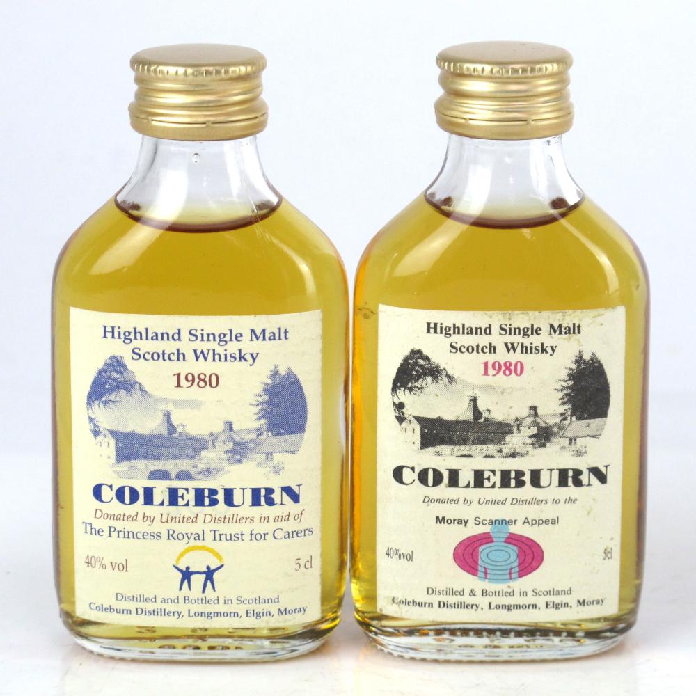 Coleburn 1980 Charity Miniatures 2 x 5cl