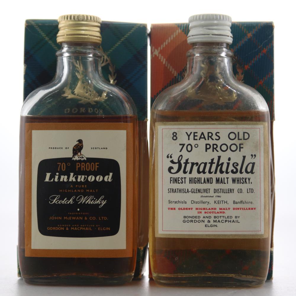 Linkwood & Strathisla Gordon & MacPhail Miniatures x 2 1970s