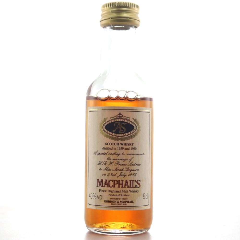Gordon and MacPhail 1959/1960 Royal Marriage 1986 Miniature 5cl​​​​​​​