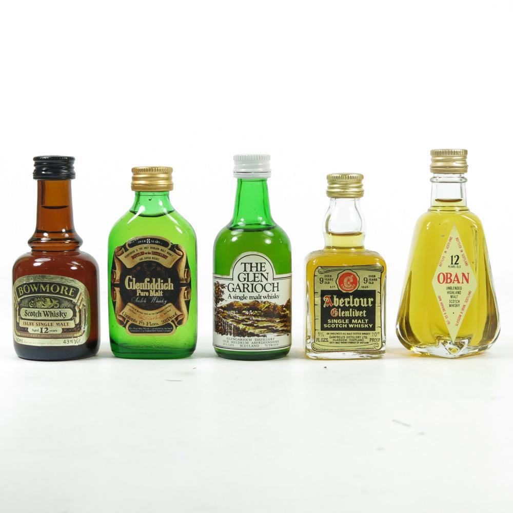 Single Malt Miniature 70s/80s Selection 5 x 1 2/3 Fl Ozs