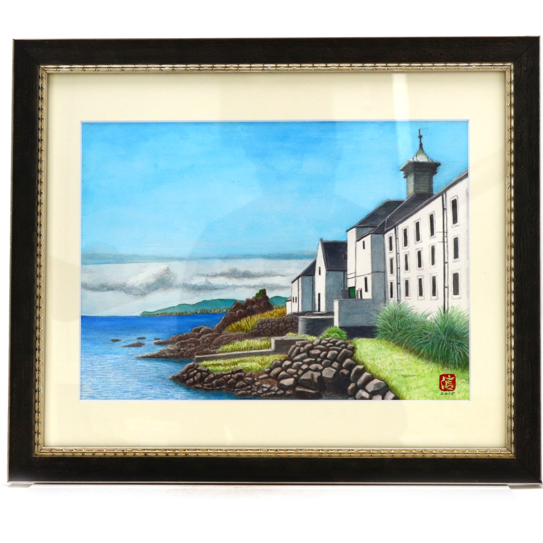 Laphroaig Distillery Original Watercolor & Pencil Framed / Makoto Takiquchi