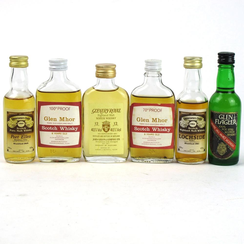 Closed Distillery Miniatures / Including Port Ellen 1969 / 6 x 5cl