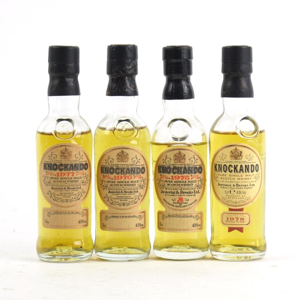Knockando 1975-1978 Miniatures 4 x 5cl