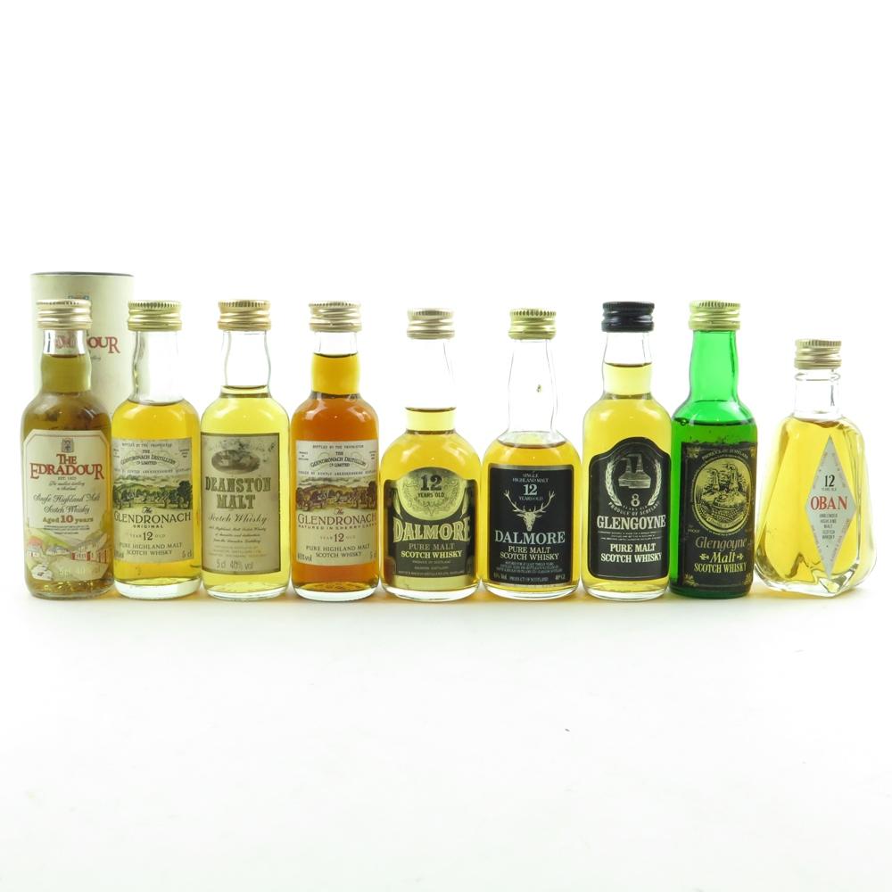 Highland Single Malt Miniature Selection 9 x 5cl / Including Oban 12 Year Old 1970s