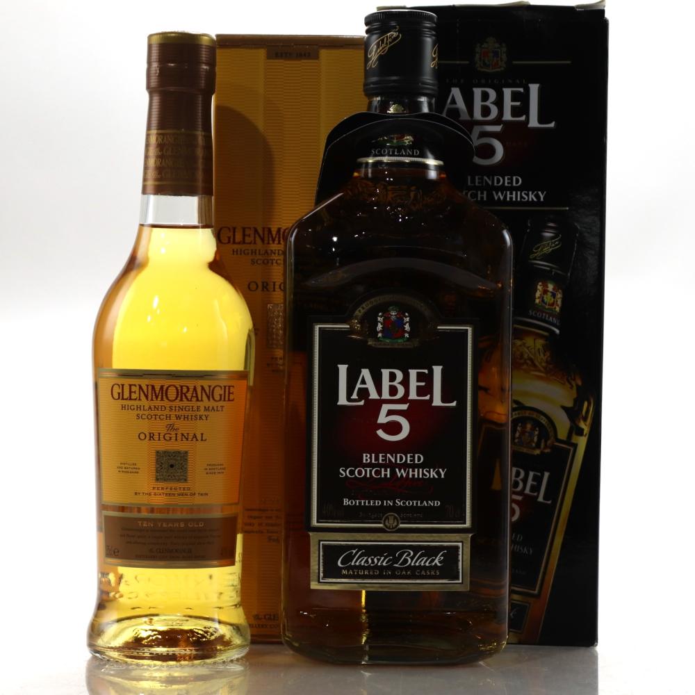 Glenmorangie 10 Year Old The Original 35cl and Label 5 70cl