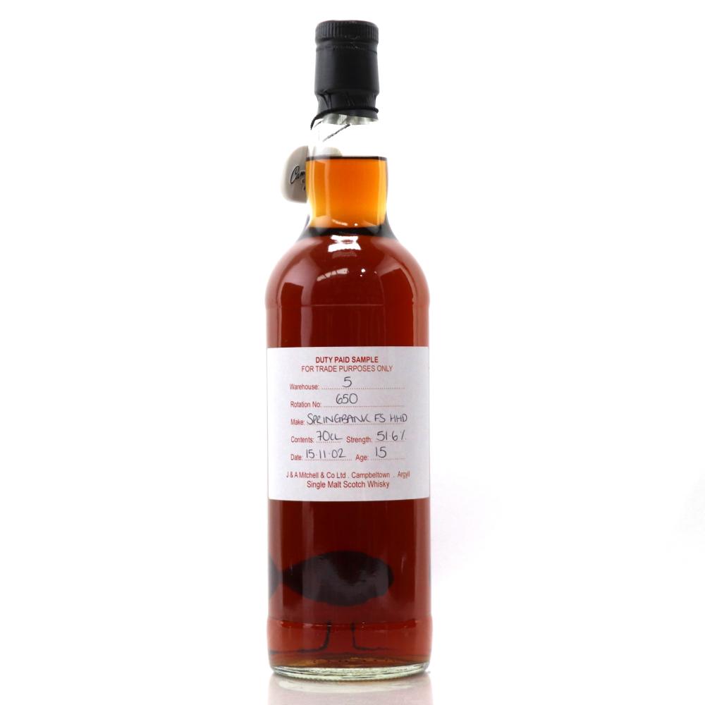 Springbank 2002 Duty Paid Sample 15 Year Old / Fresh Sherry Hogshead