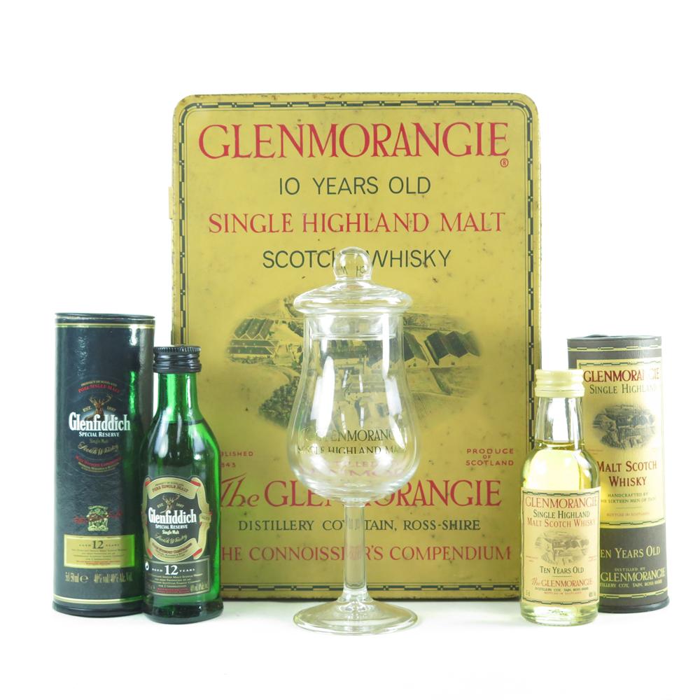 Glenmorangie 10 Year Old 5cl Miniature With Snifter 1980s / Glenfiddich 1980s 12 Year Old 5cl