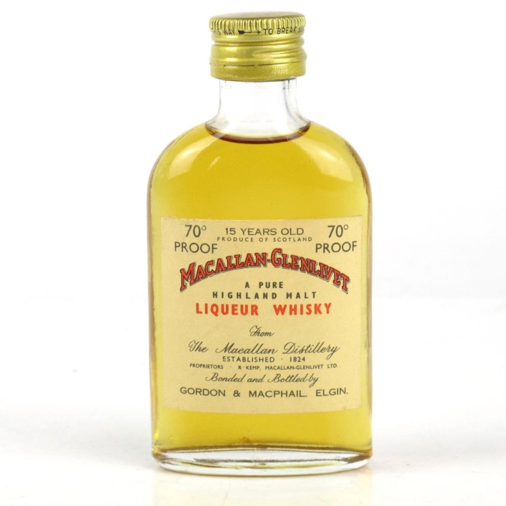 Macallan Gordon and MacPhail 15 Year Old 1960/70s Miniature