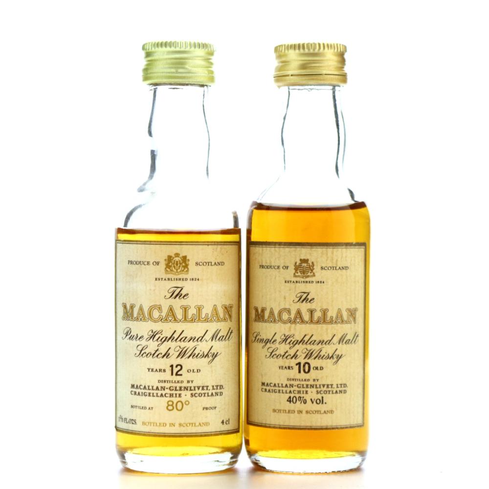 Macallan 10 & 12 Year Old Miniatures x 2