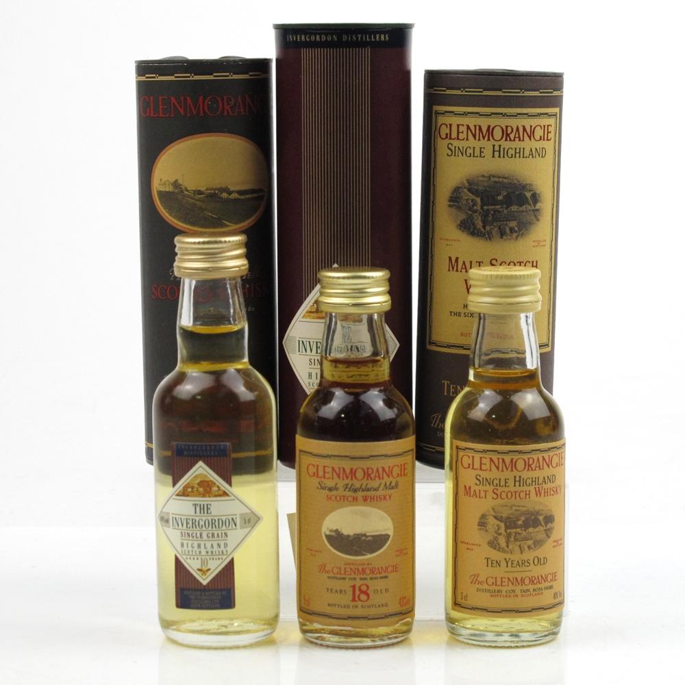 Miscellaneous Whisky Minatures / 3 x 5cl Including Glenmorangie 18