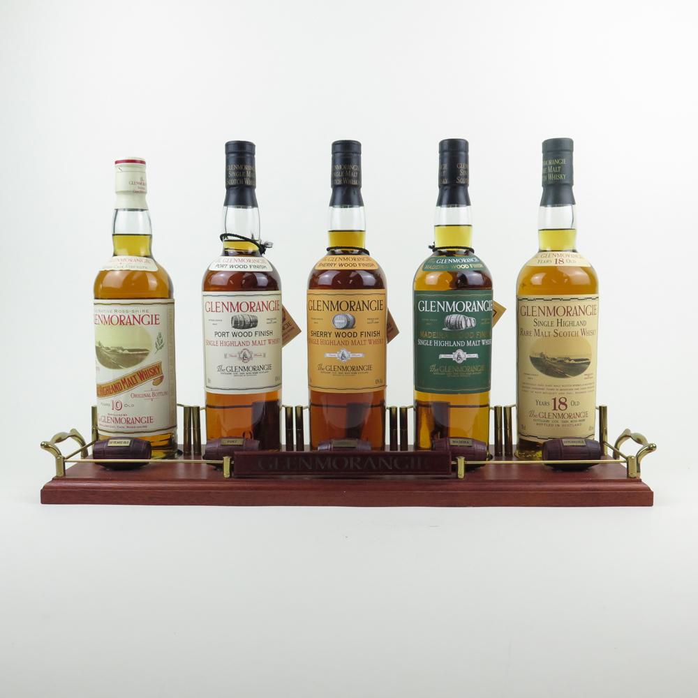 Glenmorangie Collection 5 x 70cl Including Plinth / 10 Year Old Cask Strength and 18 Year Old