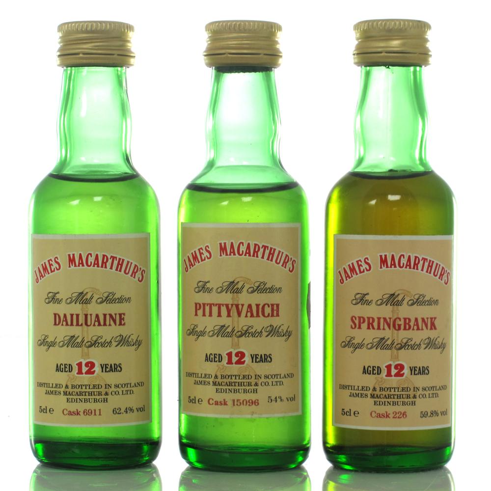 James MacArthur Miniature Selection 3 x 5cl / including Springbank 12 Year Old