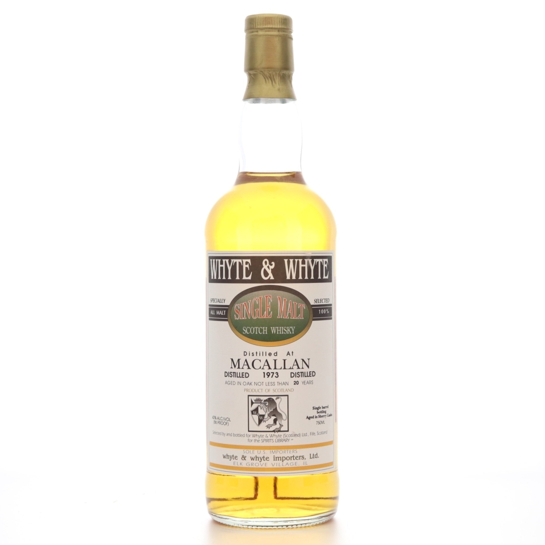 Macallan 1973 Whyte and Whyte 20 Year Old 75cl US Import / Spirits Library