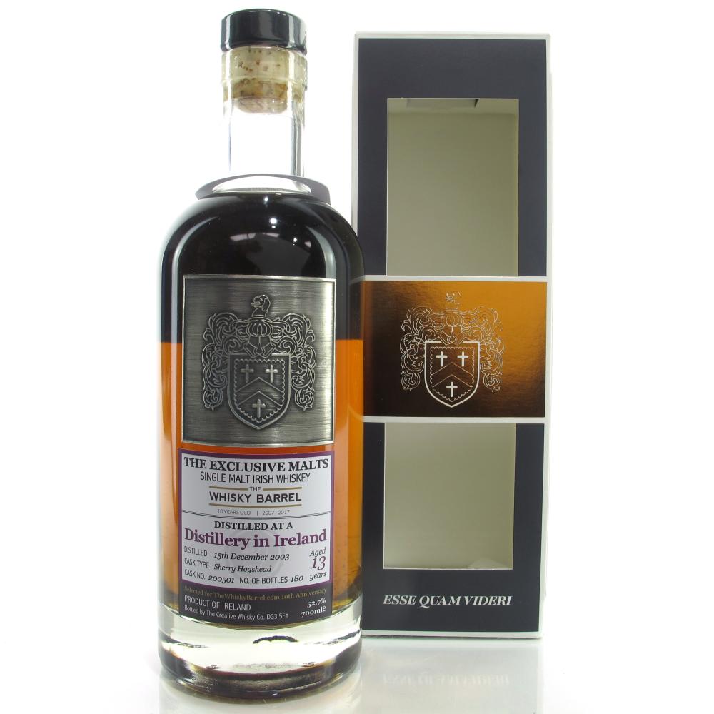 Irish Single Malt 2003 Creative Whisky Co 13 Year Old / The Whisky Barrel 10th Anniversary