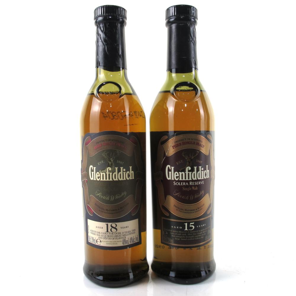 Glenfiddich 15 Year Old Solera Reserve & 18 Year Old 2 x 20cl