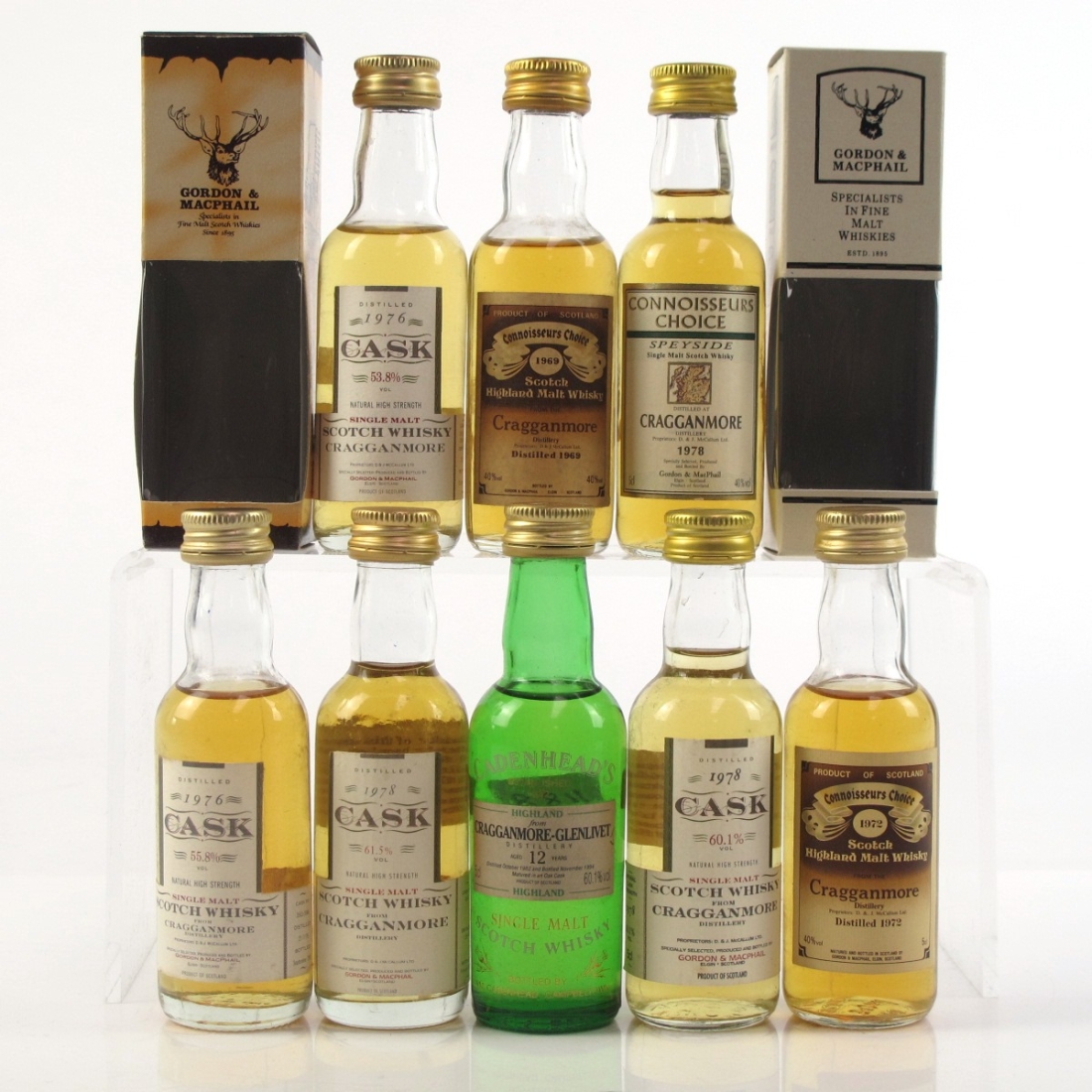 Cragganmore Miniature Selection 8 x 5cl / Including Gordon and MacPhail 1969