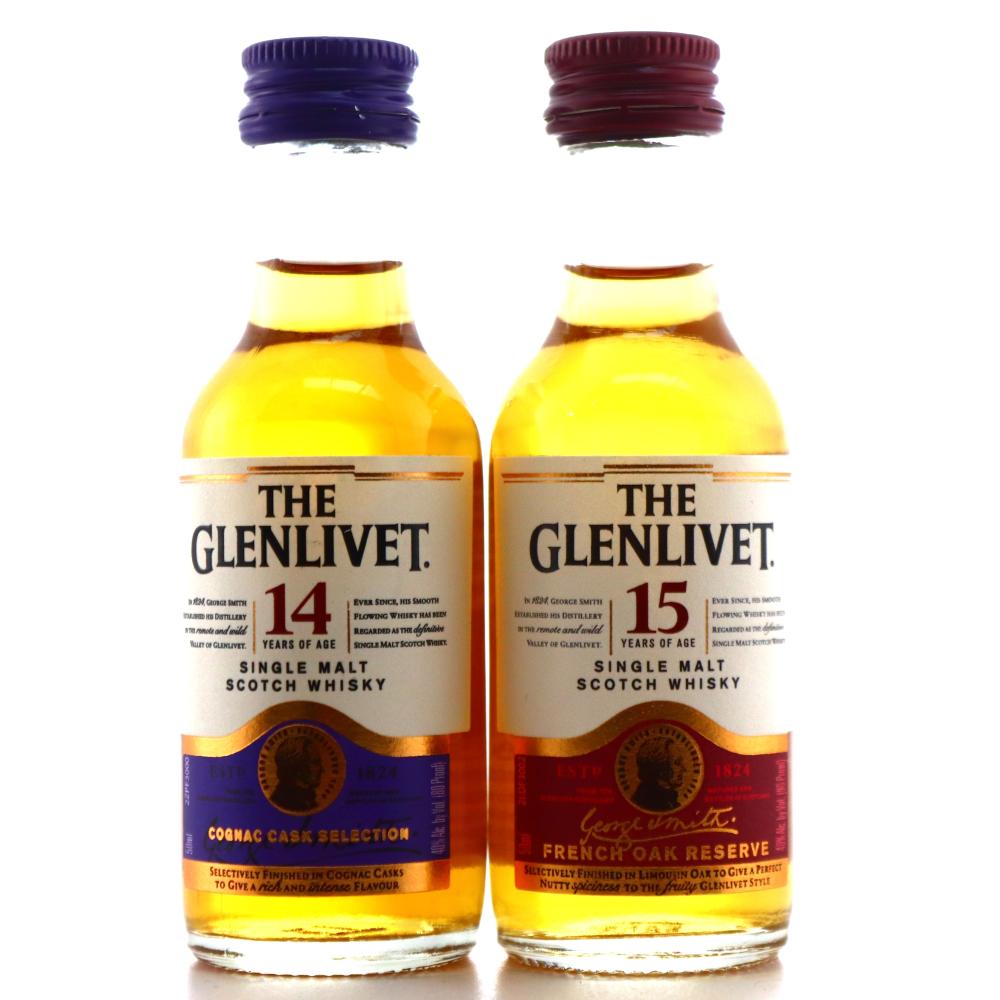 Glenlivet 15 & 14 Year Old Miniatures x 2 / US Import