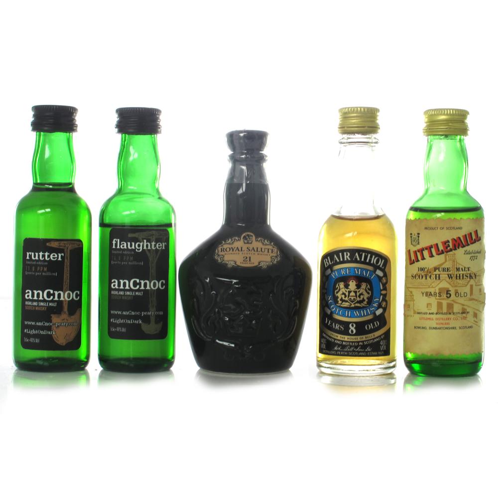 Scotch Whisky Miniature Selection 5 x 5cl / Including Littlemill 5 Year Old